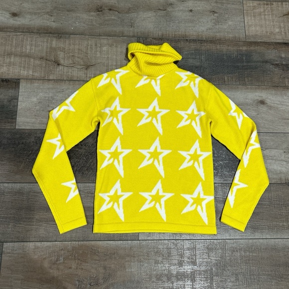 Perfect Moment yellow extra fine merino wool star turtlneck sweater - Picture 3 of 6